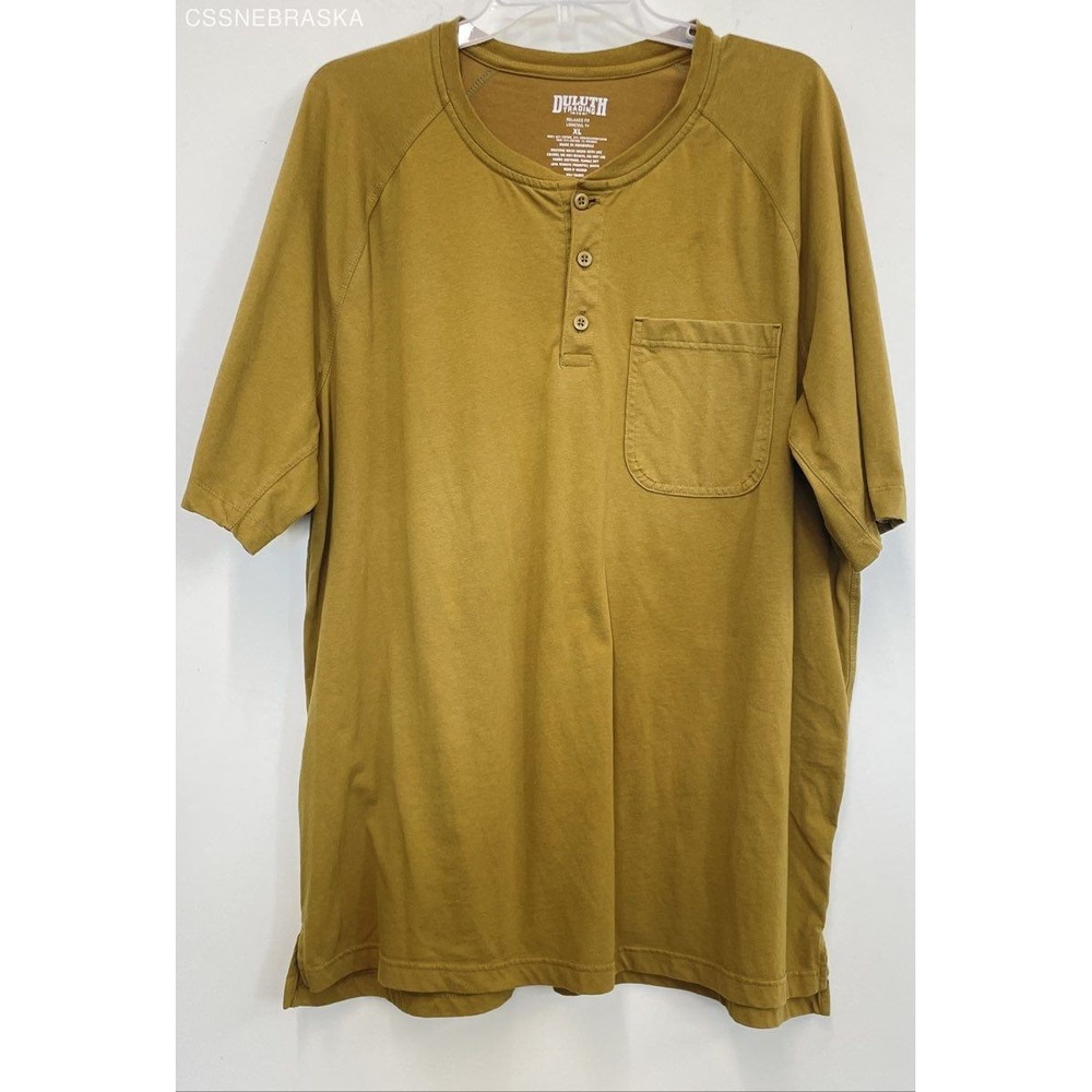 Duluth Trading Co. Chartreuse Yellow-Green Henly T-Shirt Size‎ XL